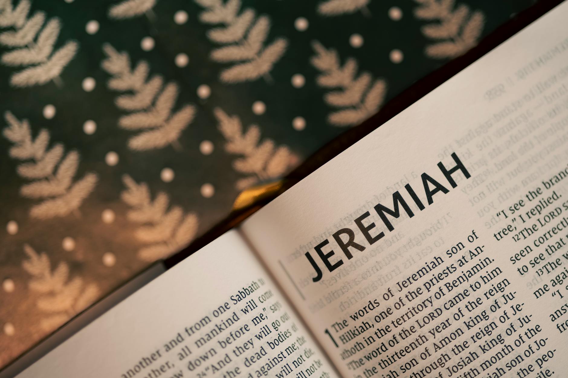 Open Bible showing the book of Jeremiah